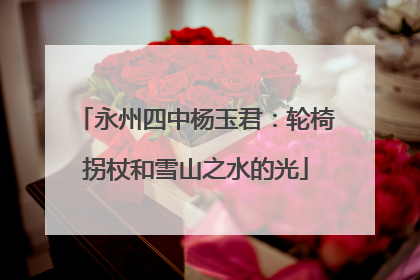 永州四中杨玉君：轮椅拐杖和雪山之水的光