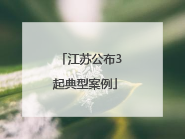 江苏公布3起典型案例