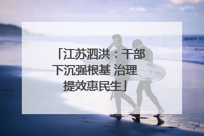 江苏泗洪：干部下沉强根基 治理提效惠民生