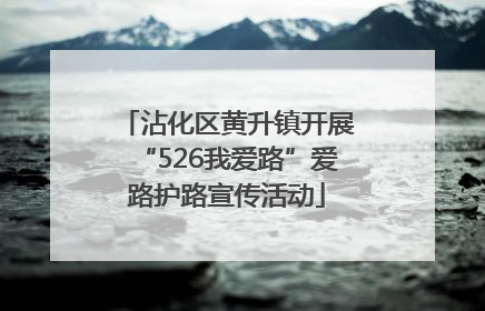 沾化区黄升镇开展“526我爱路”爱路护路宣传活动