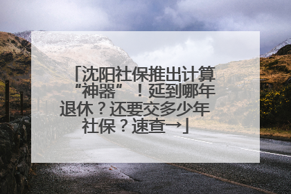 沈阳社保推出计算“神器”！延到哪年退休？还要交多少年社保？速查→