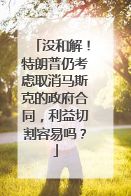 没和解！特朗普仍考虑取消马斯克的政府合同，利益切割容易吗？