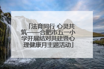 法育同行 心灵共筑——合肥市五一小学开展结对共建暨心理健康月主题活动