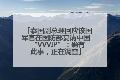 泰国副总理回应该国军官在国防部宴请中国“VVVIP”：确有此事，正在调查