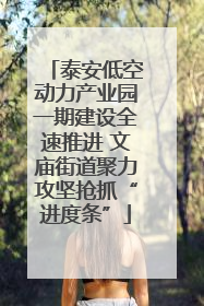 泰安低空动力产业园一期建设全速推进 文庙街道聚力攻坚抢抓“进度条”