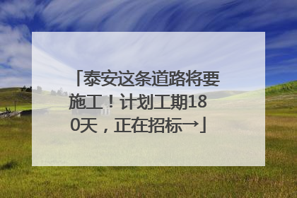 泰安这条道路将要施工！计划工期180天，正在招标→