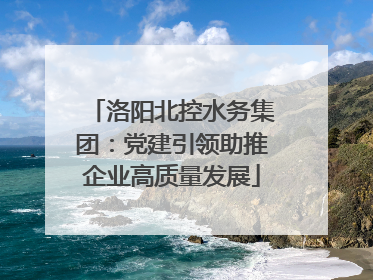 洛阳北控水务集团：党建引领助推企业高质量发展