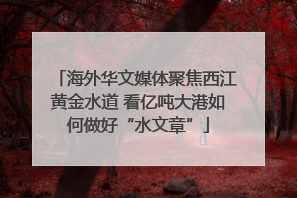 海外华文媒体聚焦西江黄金水道 看亿吨大港如何做好“水文章”