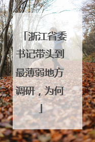 浙江省委书记带头到最薄弱地方调研，为何
