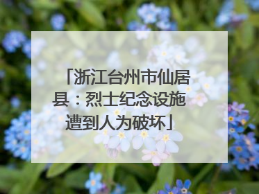 浙江台州市仙居县：烈士纪念设施遭到人为破坏