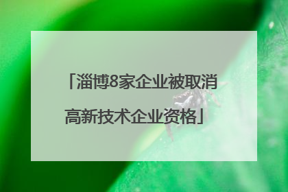 淄博8家企业被取消高新技术企业资格