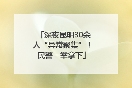 深夜昆明30余人“异常聚集”！民警一举拿下