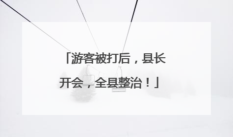 游客被打后，县长开会，全县整治！