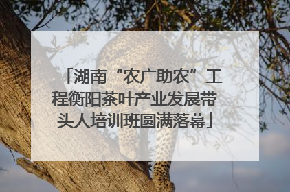 湖南“农广助农”工程衡阳茶叶产业发展带头人培训班圆满落幕