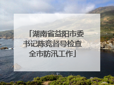 湖南省益阳市委书记陈竞督导检查全市防汛工作