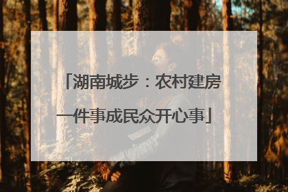 湖南城步：农村建房一件事成民众开心事