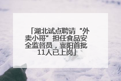 湖北试点聘请“外卖小哥”担任食品安全监督员，襄阳首批11人已上岗