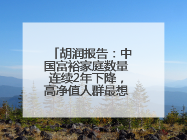 胡润报告：中国富裕家庭数量连续2年下降，高净值人群最想要“健康”