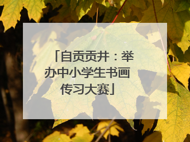 自贡贡井：举办中小学生书画传习大赛