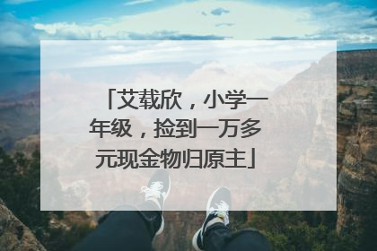 艾载欣，小学一年级，捡到一万多元现金物归原主
