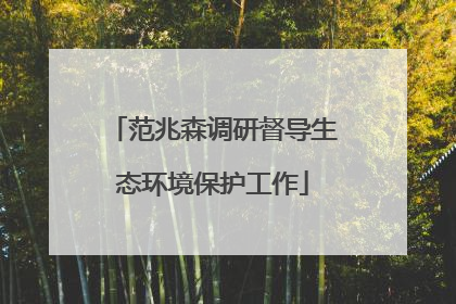 范兆森调研督导生态环境保护工作