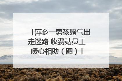 萍乡一男孩赌气出走迷路 收费站员工暖心相助（图）