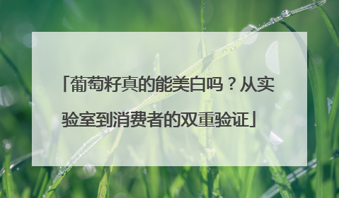 葡萄籽真的能美白吗？从实验室到消费者的双重验证