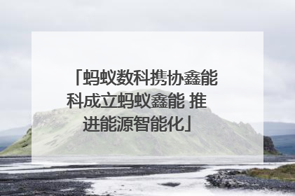 蚂蚁数科携协鑫能科成立蚂蚁鑫能 推进能源智能化