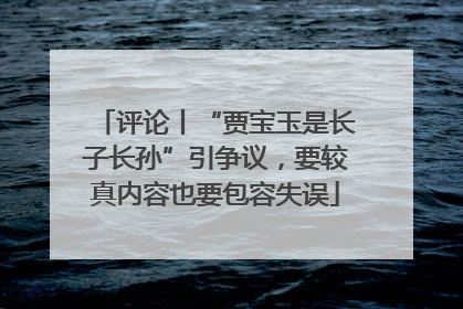 评论丨“贾宝玉是长子长孙”引争议，要较真内容也要包容失误