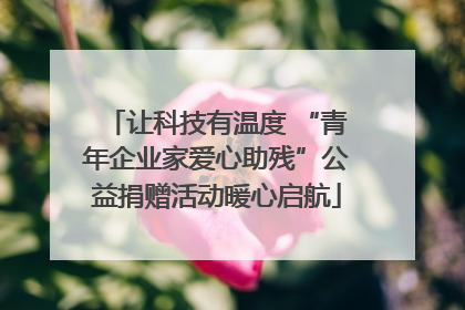 让科技有温度 “青年企业家爱心助残”公益捐赠活动暖心启航