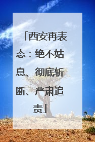 西安再表态：绝不姑息、彻底斩断、严肃追责