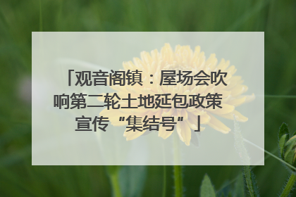 观音阁镇：屋场会吹响第二轮土地延包政策宣传“集结号”