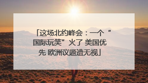这场北约峰会：一个“国际玩笑”火了 美国优先 欧洲议题遭无视