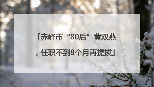 赤峰市“80后”黄双燕，任职不到8个月再提拔
