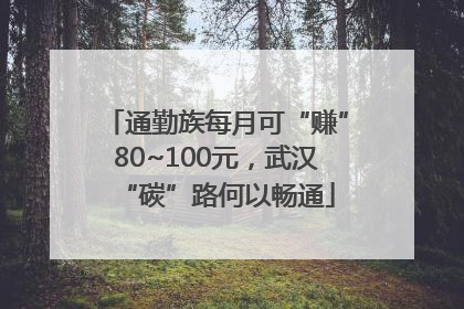 通勤族每月可“赚”80~100元，武汉“碳”路何以畅通