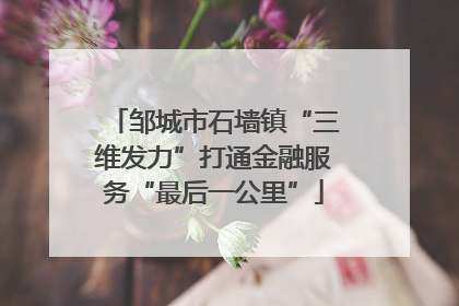 邹城市石墙镇“三维发力”打通金融服务“最后一公里”