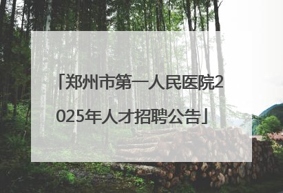 郑州市第一人民医院2025年人才招聘公告