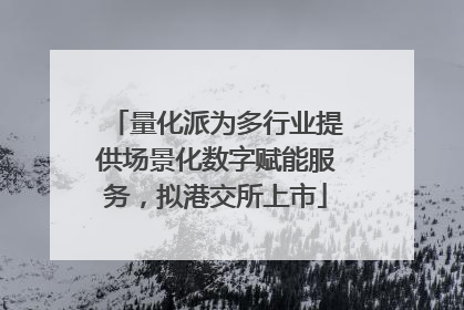 量化派为多行业提供场景化数字赋能服务，拟港交所上市