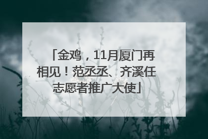 金鸡，11月厦门再相见！范丞丞、齐溪任志愿者推广大使