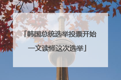 韩国总统选举投票开始 一文读懂这次选举