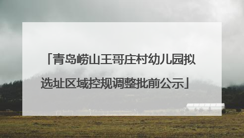 青岛崂山王哥庄村幼儿园拟选址区域控规调整批前公示