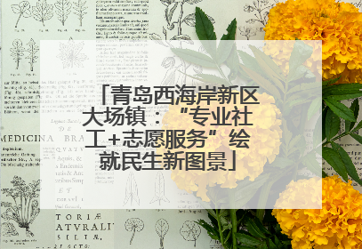 青岛西海岸新区大场镇：“专业社工+志愿服务”绘就民生新图景
