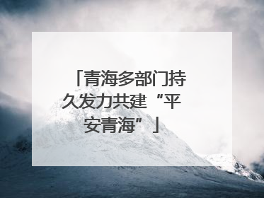 青海多部门持久发力共建“平安青海”