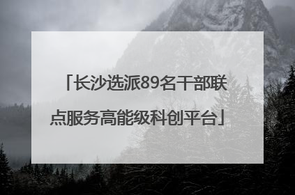 长沙选派89名干部联点服务高能级科创平台