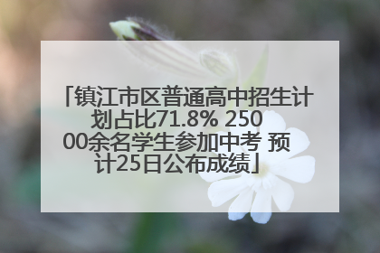 镇江市区普通高中招生计划占比71.8% 25000余名学生参加中考 预计25日公布成绩