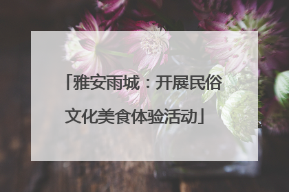 雅安雨城：开展民俗文化美食体验活动