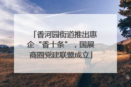 香河园街道推出惠企“香十条”，国展商圈党建联盟成立