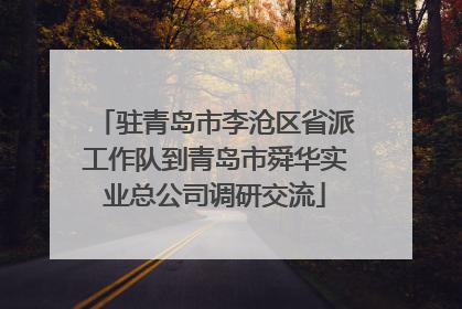 驻青岛市李沧区省派工作队到青岛市舜华实业总公司调研交流