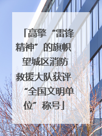 高擎“雷锋精神”的旗帜 望城区消防救援大队获评“全国文明单位”称号