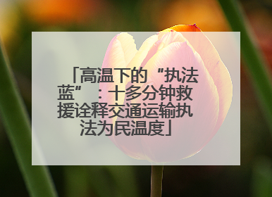 高温下的“执法蓝”：十多分钟救援诠释交通运输执法为民温度